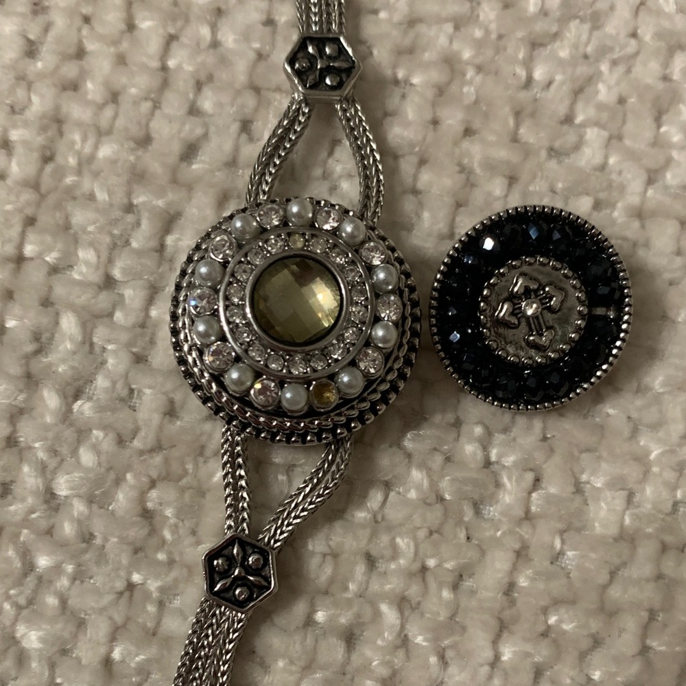 Chic Silver Bracelet With Interchangeable Charms - image 3